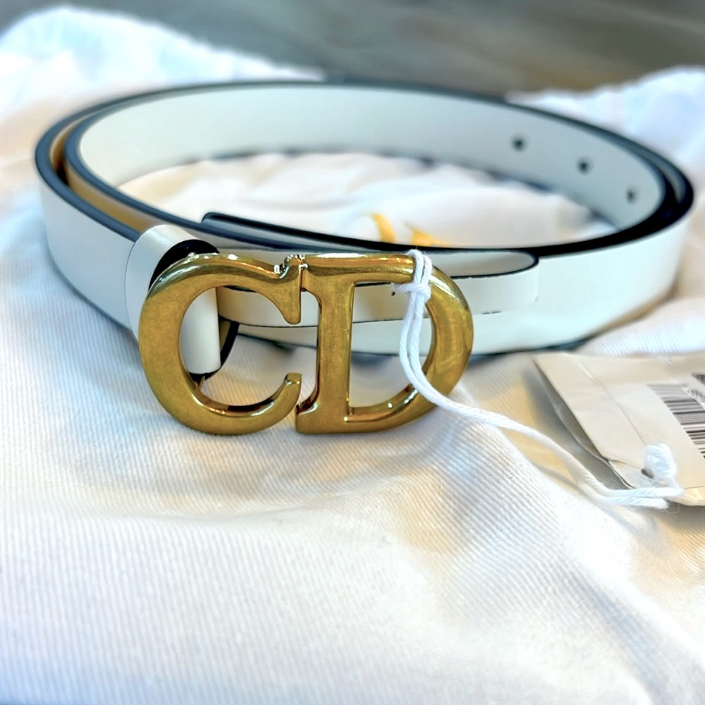 Dior saddle belt cream leather nwt and box